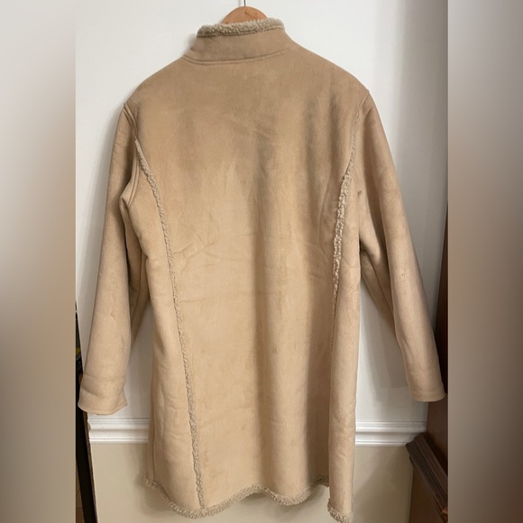 L.L. Bean Suede Sherling Coat - Size XL - Picture 3 of 7